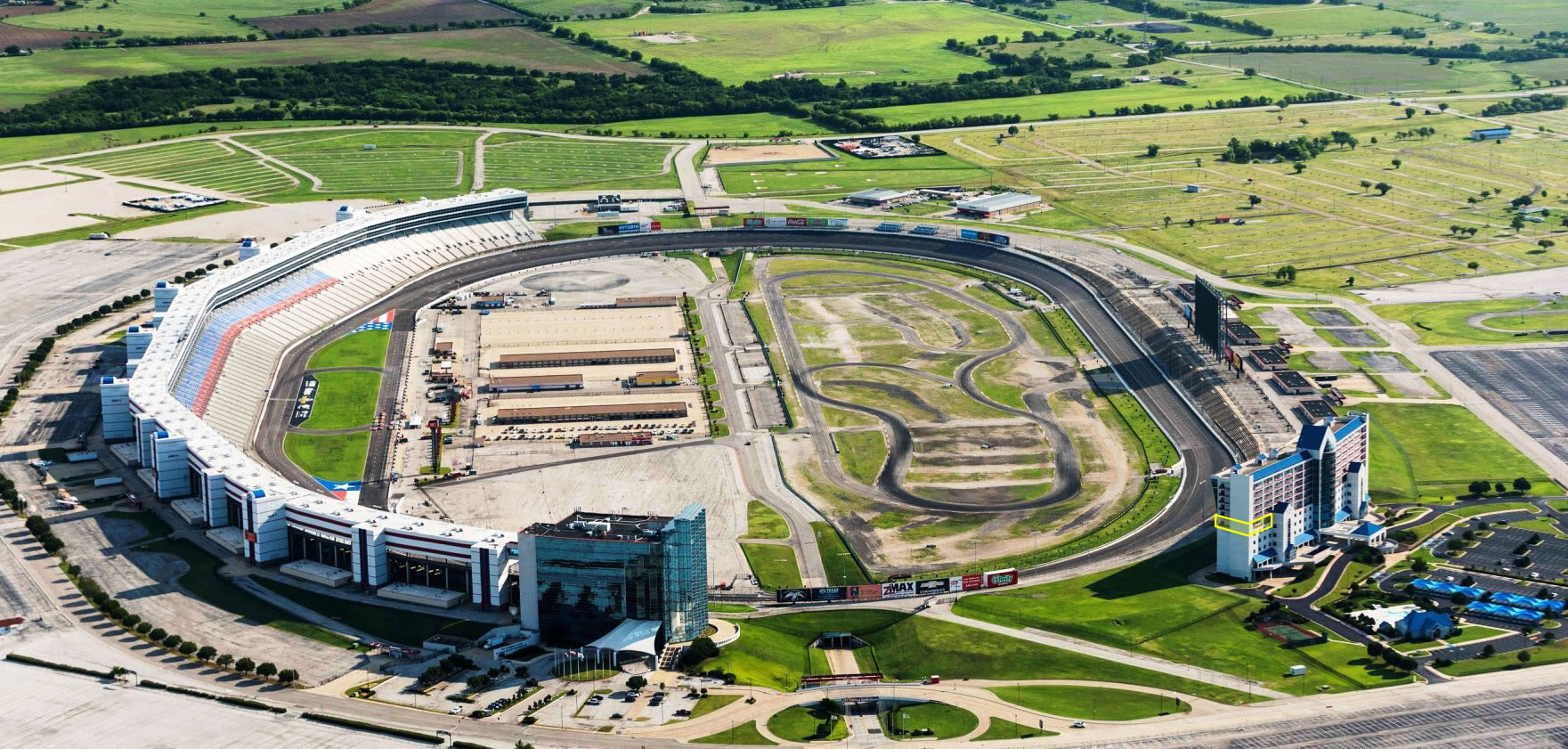 Aerial view of Texas Motor Speedway - TMS Race Condo